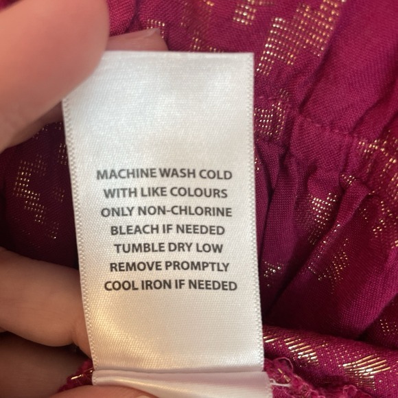 Shyanne Raspberry Boho Dress M Metallic Tassel Tie Valentine Wedding - Picture 10 of 13